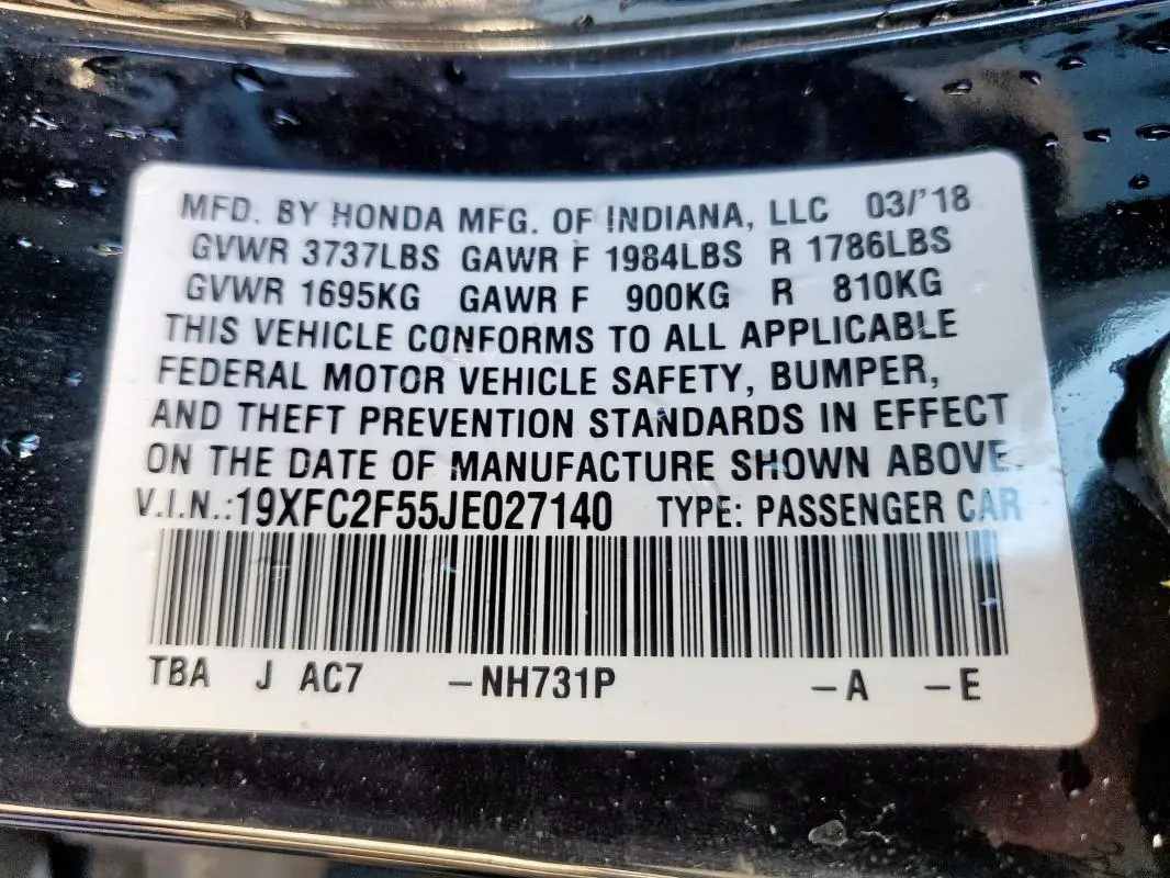 2018 HONDA CIVIC LX
