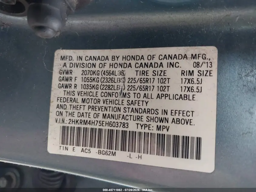 2014 HONDA CR-V EX-L