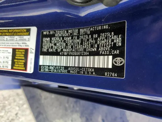 2016 TOYOTA CAMRY SE