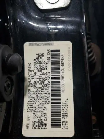 2012 TOYOTA COROLLA BASE  