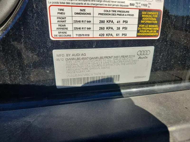 2012 AUDI A3 PREMIUM  