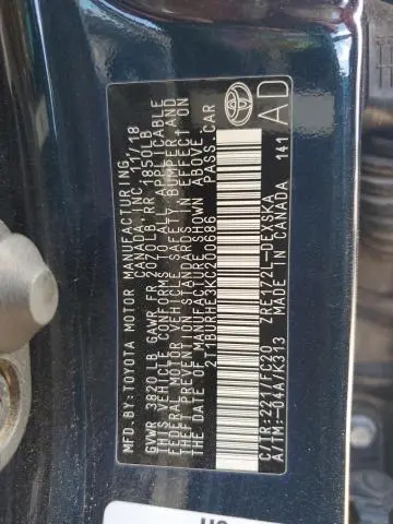 2019 TOYOTA COROLLA L  