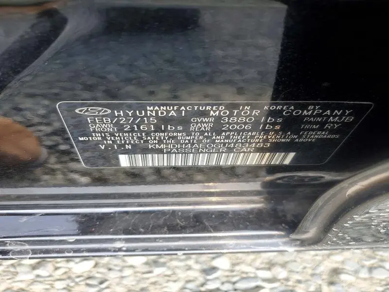 2016 HYUNDAI ELANTRA VALUE EDITION  