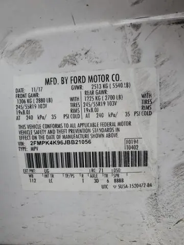 2018 FORD EDGE TITANIUM  