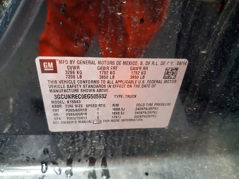 2014 CHEVROLET SILVERADO K1500 LT  