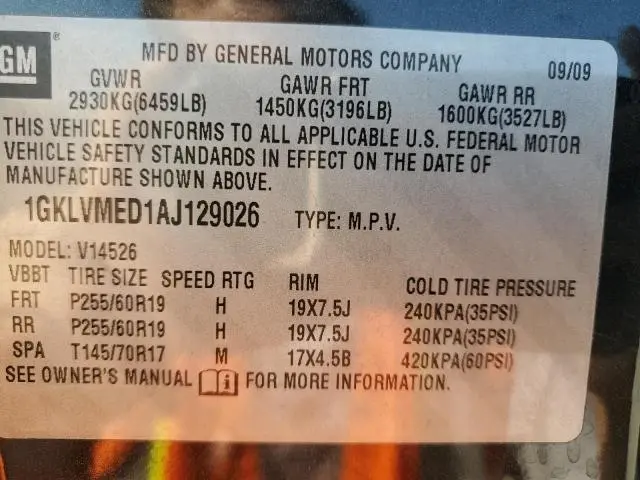 2010 GMC ACADIA SLT-1  