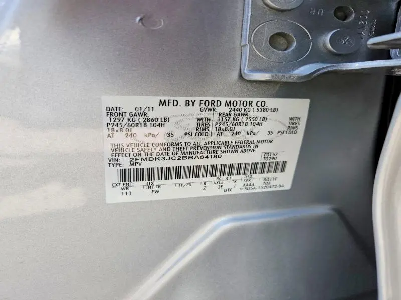 2011 FORD EDGE SEL  
