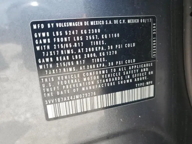 2018 VOLKSWAGEN TIGUAN   
