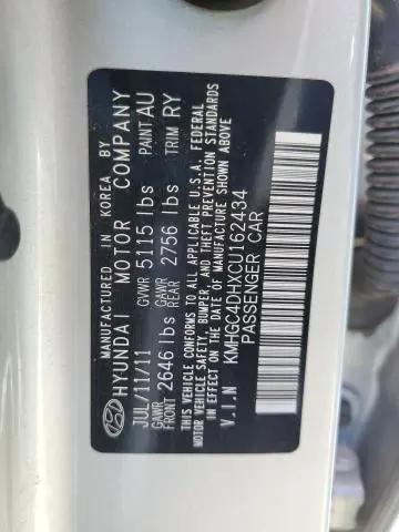 2012 HYUNDAI GENESIS 5.0L  