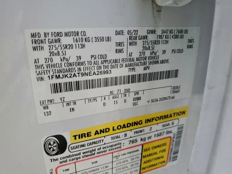 2022 FORD EXPEDITION MAX LIMITED  