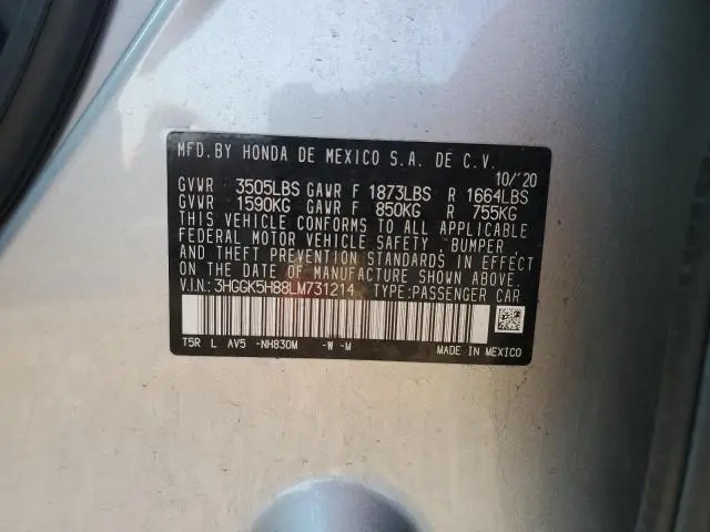 2020 HONDA FIT EX  