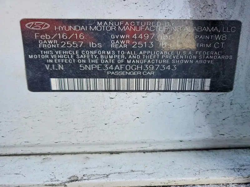 2016 HYUNDAI SONATA SPORT  