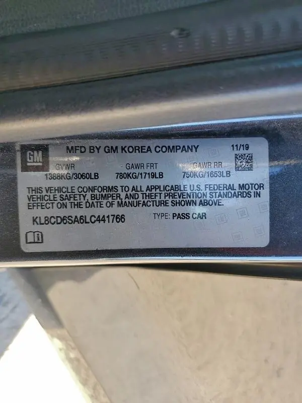 2020 CHEVROLET SPARK 1LT  