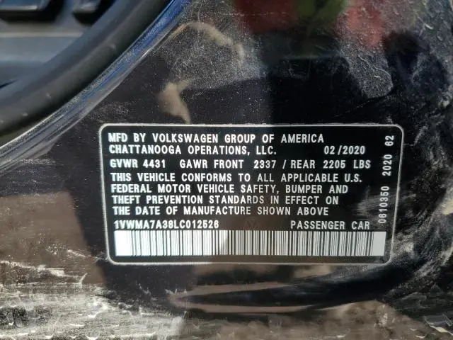 2020 VOLKSWAGEN PASSAT R-LINE  