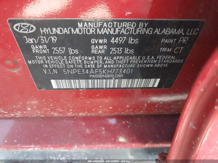 2019 HYUNDAI SONATA SPORT