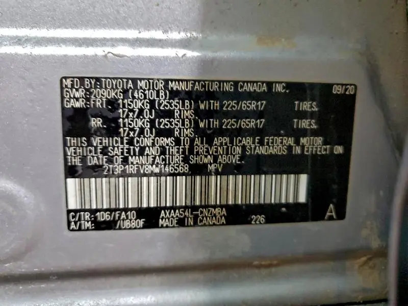 2021 TOYOTA RAV4 XLE  