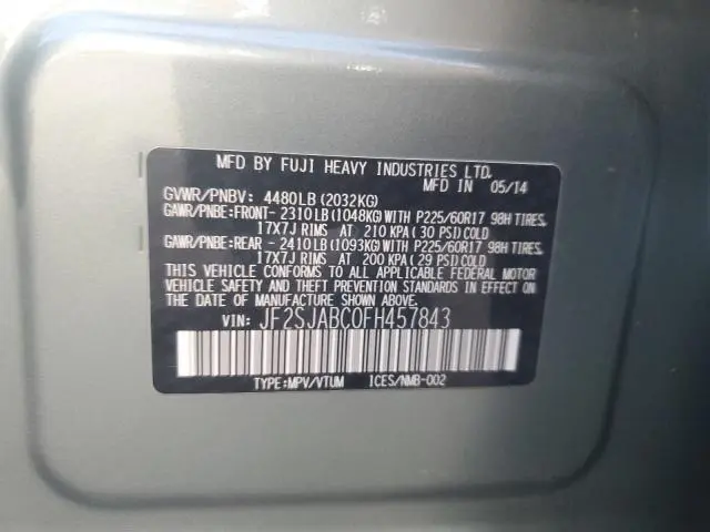 2015 SUBARU FORESTER 2.5I  