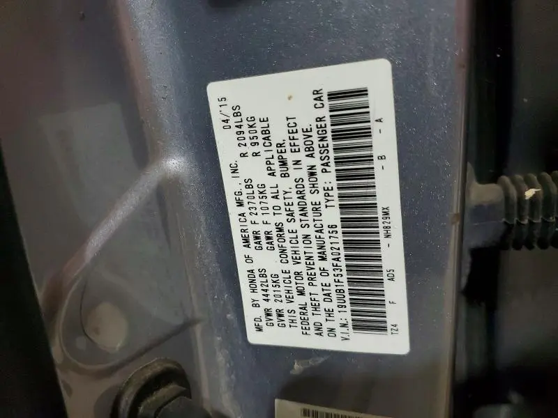 2015 ACURA TLX TECH  