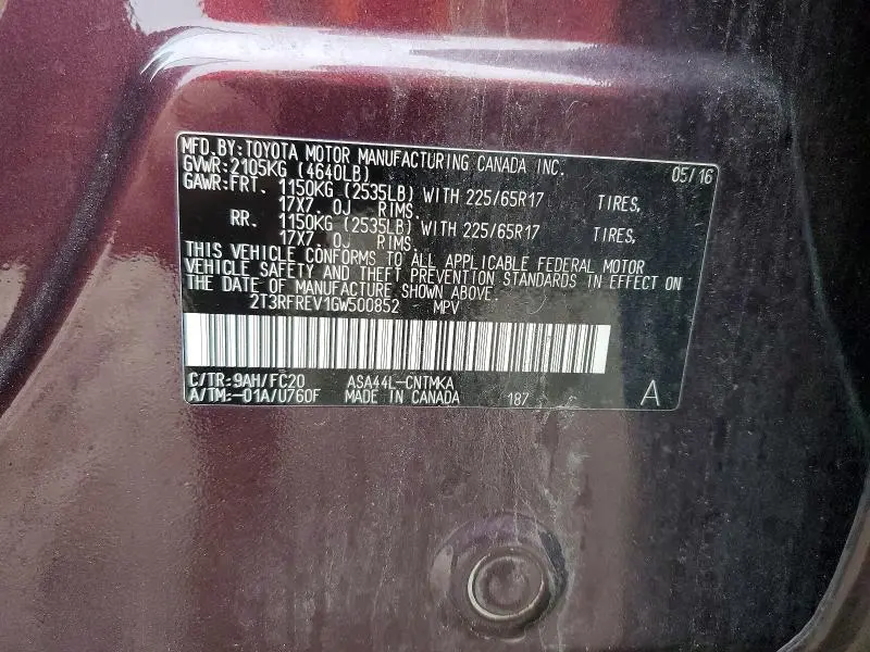 2016 TOYOTA RAV4 XLE  