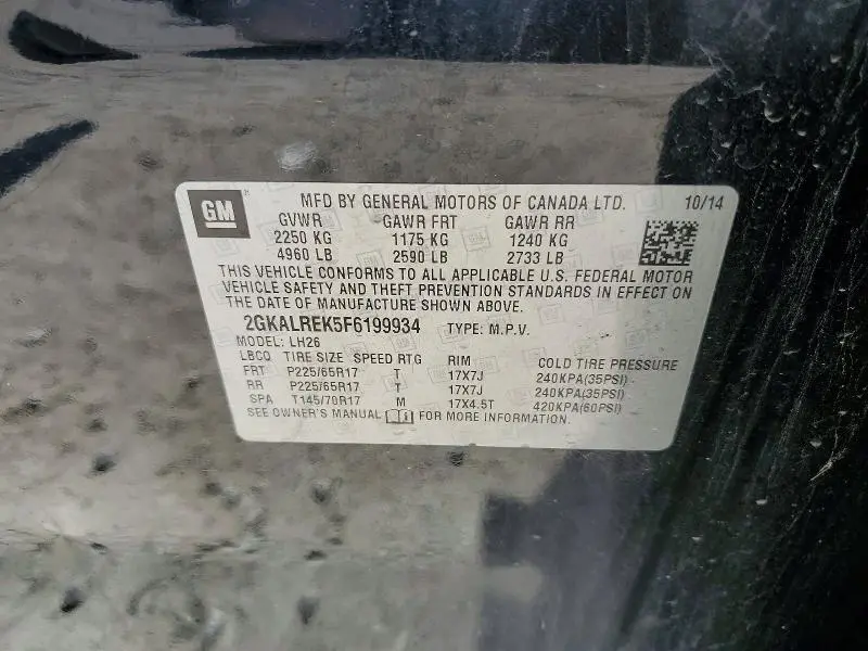 2015 GMC TERRAIN SLE  