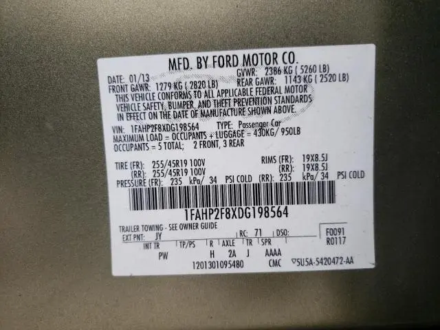 2013 FORD TAURUS LIMITED