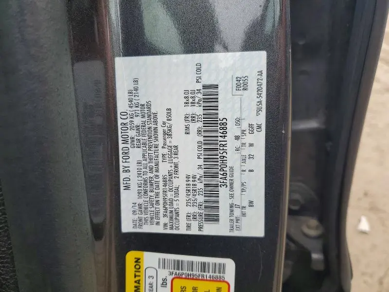2015 FORD FUSION SE  