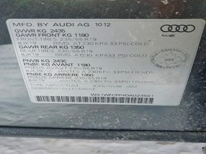 2013 AUDI Q5 PREMIUM S-LINE  