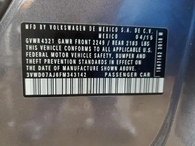 2015 VOLKSWAGEN JETTA SE  
