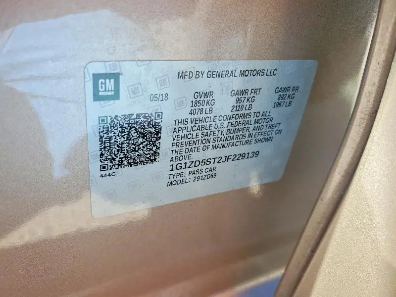 2018 CHEVROLET MALIBU LT  