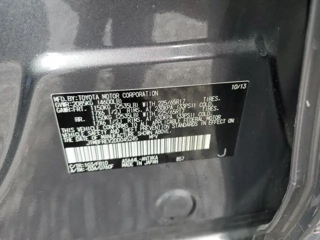 2013 TOYOTA RAV4 LE  