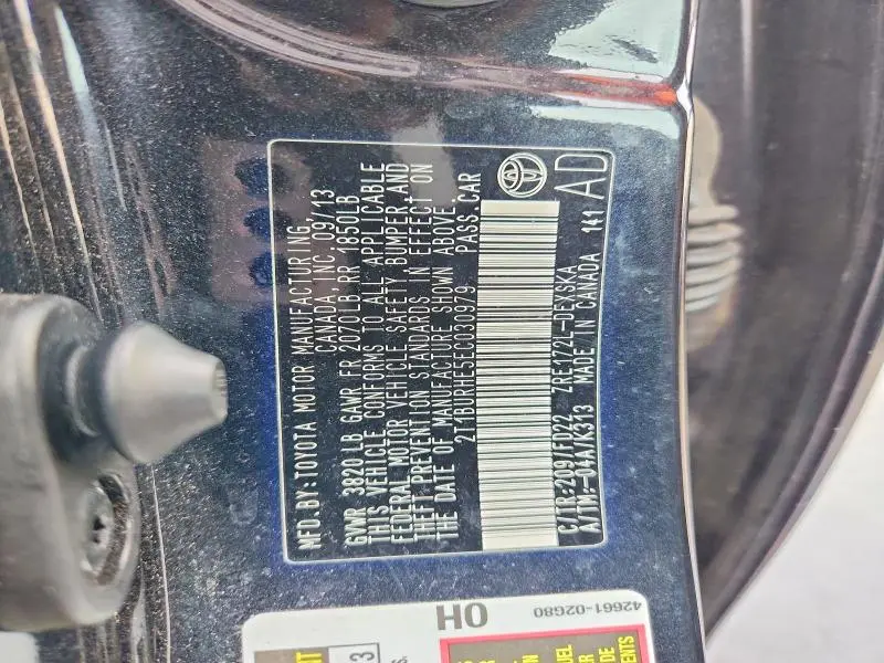 2014 TOYOTA COROLLA S PLUS  