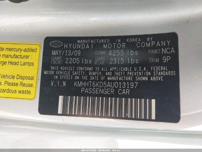 2010 HYUNDAI GENESIS  