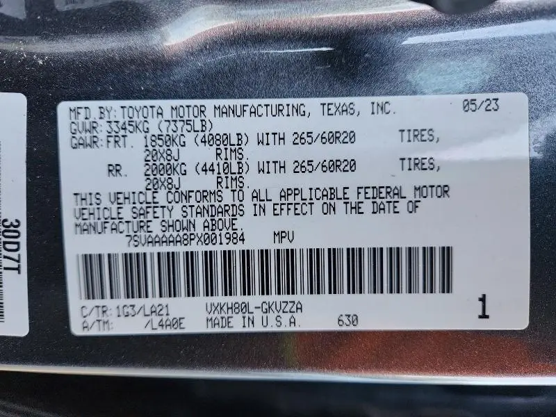 2023 TOYOTA SEQUOIA PLATINUM  
