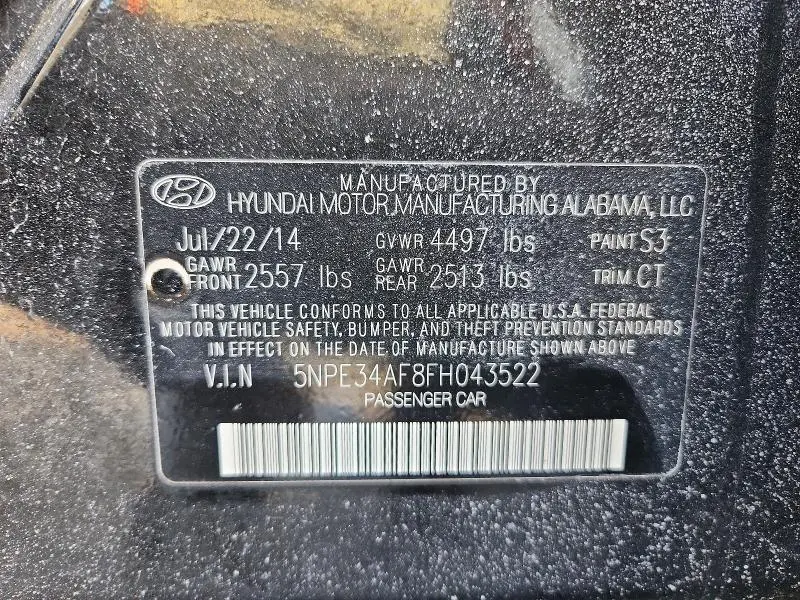 2015 HYUNDAI SONATA SPORT  