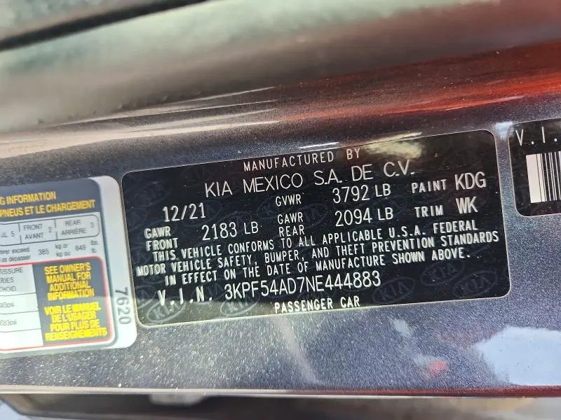 2022 KIA FORTE GT LINE  