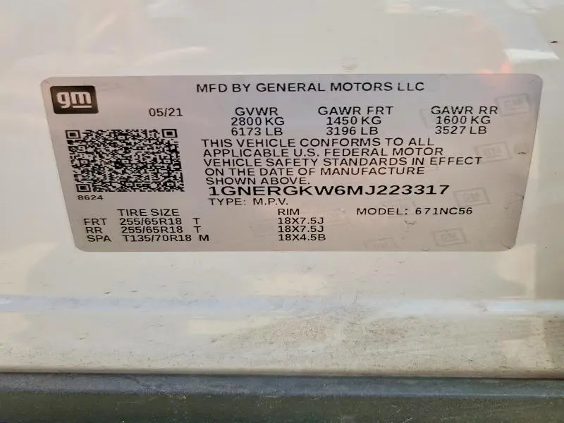 2021 CHEVROLET TRAVERSE LT  