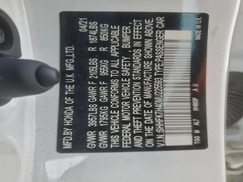 2021 HONDA CIVIC SPORT  