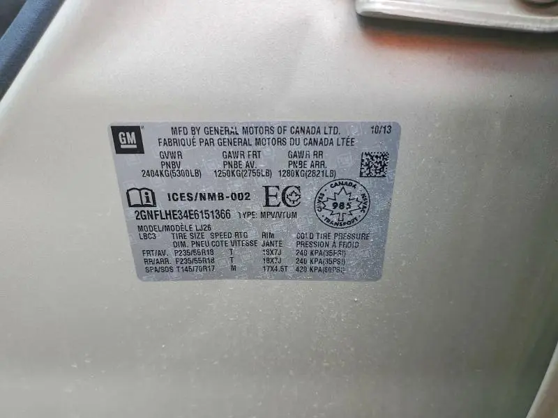 2014 CHEVROLET EQUINOX LTZ  