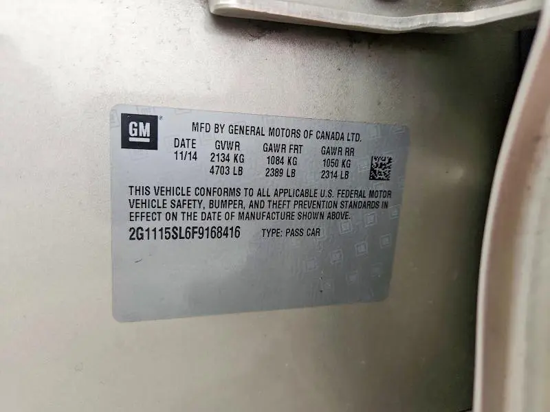 2015 CHEVROLET IMPALA LT  