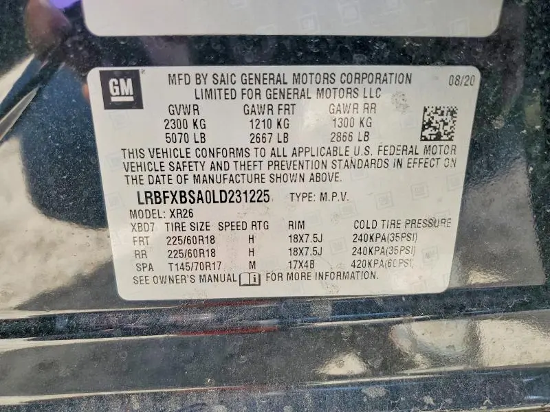 2020 BUICK ENVISION   