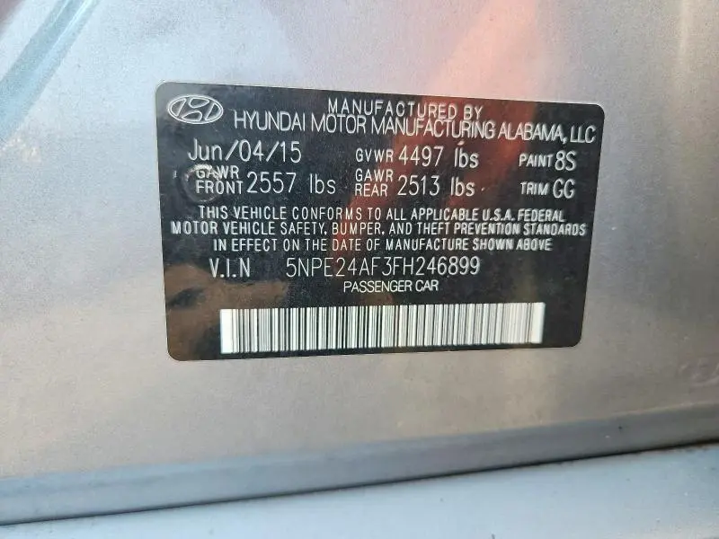 2015 HYUNDAI SONATA SE  