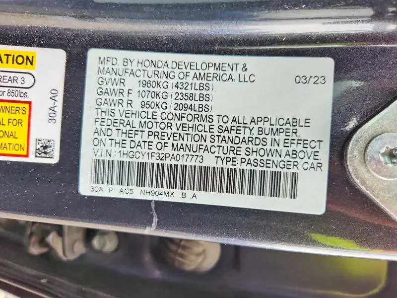 2023 HONDA ACCORD EX  