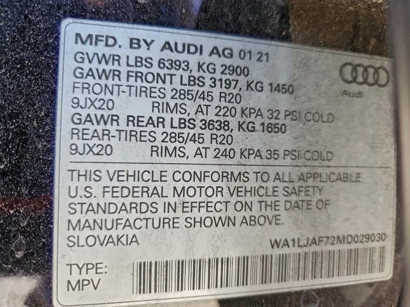 2021 AUDI Q7 PREMIUM PLUS  