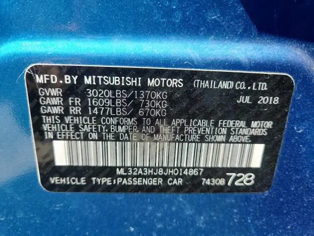 2018 MITSUBISHI MIRAGE ES  