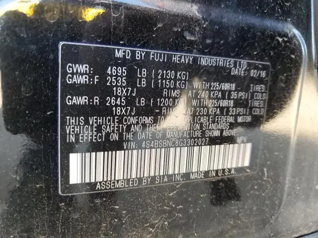 2016 SUBARU OUTBACK 2.5I LIMITED  