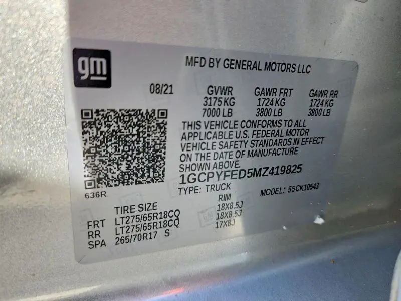 2021 CHEVROLET SILVERADO K1500 LT TRAIL BOSS  