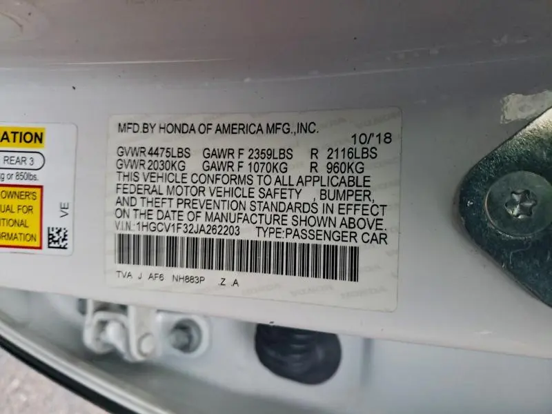 2018 HONDA ACCORD SPORT  