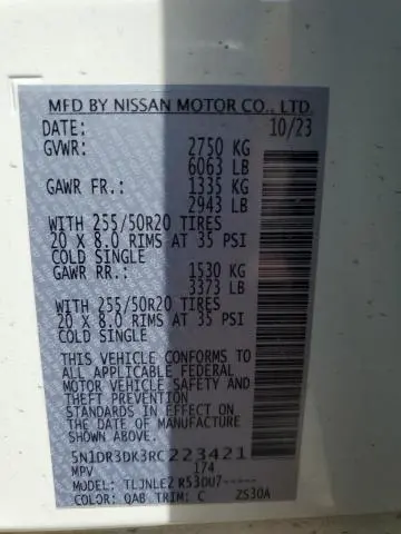 2024 NISSAN PATHFINDER PLATINUM  