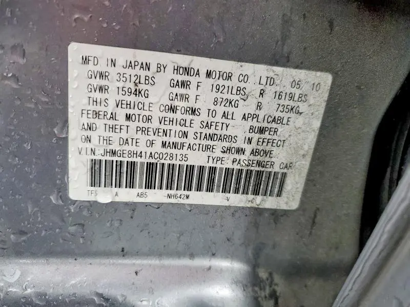 2010 HONDA FIT SPORT  