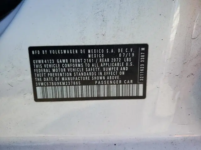 2019 VOLKSWAGEN JETTA S